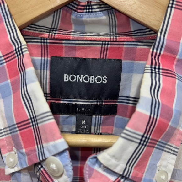 Bonobos Plaid Button Down Shift, Size Medium, Long - Picture 3 of 4